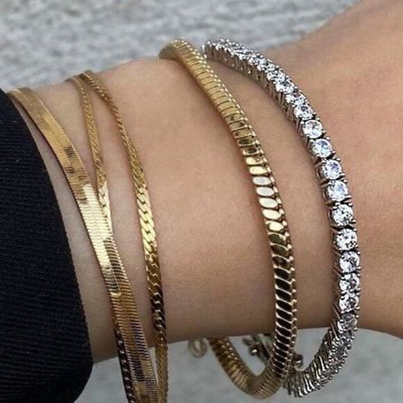 Jewelry - Sparkling Cubic Zirconia Tennis Bracelet 925 Sterling Silver Classic CZ Bracelet